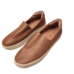 J Slides Snakeskin Dusty Pink Rose Faux Leather Sneakers Size 7.5